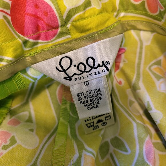 Lilly Pullitzer Vintage Palm Beach Liza Capri Pants Ladybugs and Lemons - Picture 3 of 6